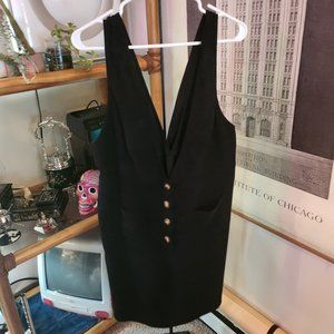 SHEIN corduroy jumper dress with tortoise shell buttons and front pockets, XXL